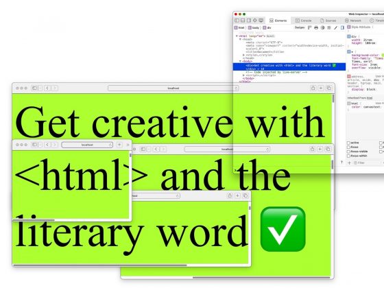 Get creative with HTML and the literary word